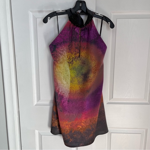 NEIMAN MARCUS SILK HALTER MINI DRESS - Picture 8 of 14